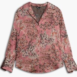 LOIS CLARABELLE OLD ROSE COMBO PRINTED SHIRT